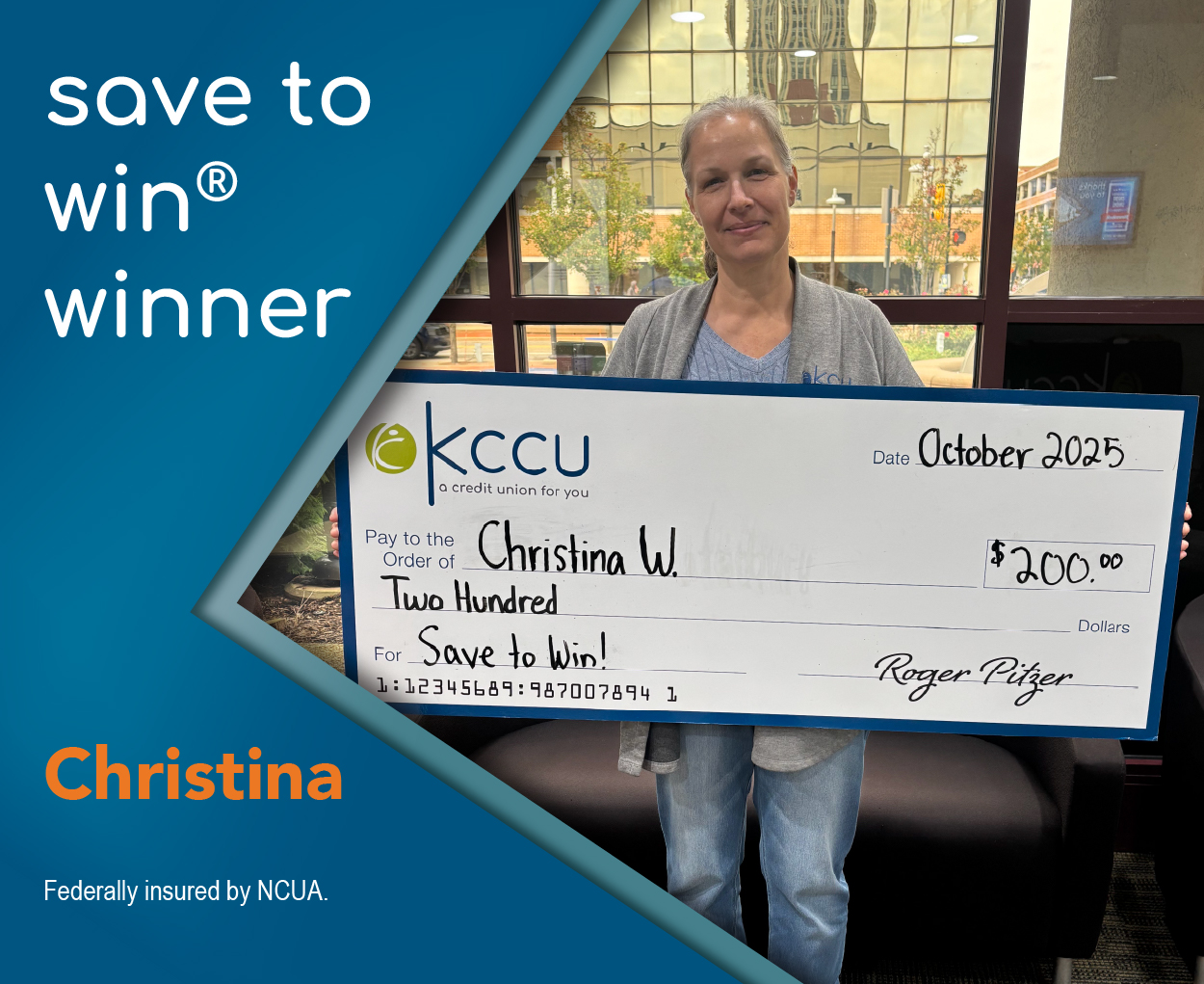 Save to Win Winner - Christina