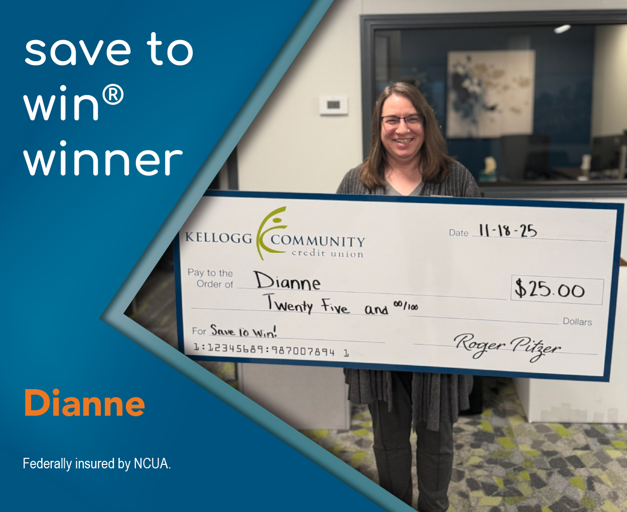 Save to Win Winner - Dianne