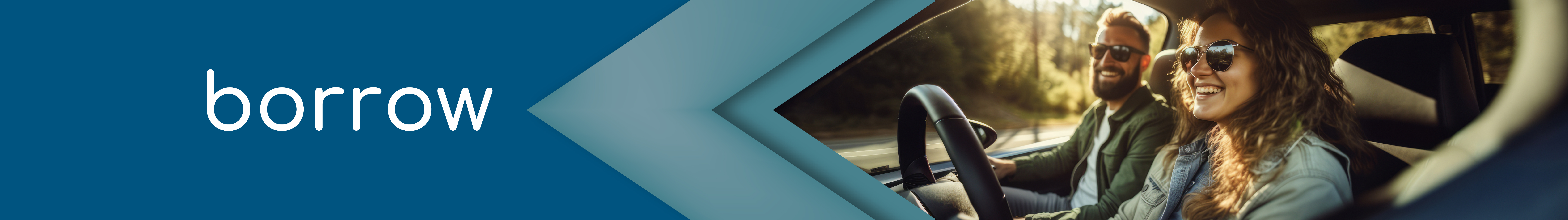 Couple smiling and enjoying their new vehicle